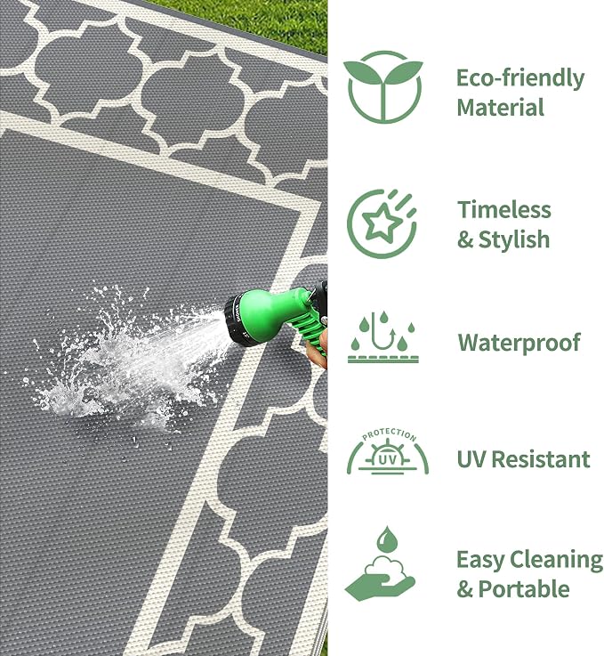 GENIMO 6' x 9' Outdoor Rug Waterproof - Image 7