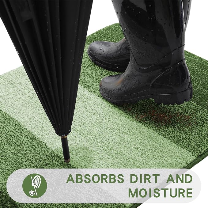 Kitinjoy Indoor Outdoor Door Mat, 44x24 Non-Slip Absorbent Dirt Trapper - Image 2
