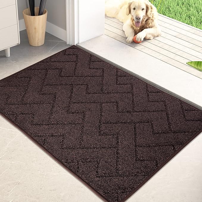 PURRUGS Dirt Trapping Door Mat 24" x 35.5", Non-Slip Machine Washable Entry Rug by PURRUGS