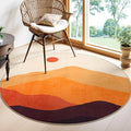 Sunset Round Rug 4ft, Soft Circular Bedroom Rugs Abstract Throw Carpet by Sungea