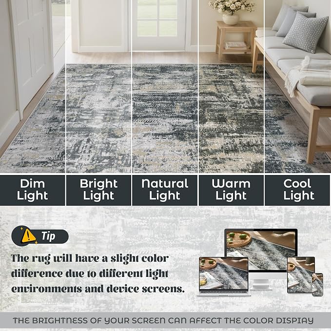 XLUEZ 5x7 Area Rugs for Living Room, Washable Modern Abstract Large Area Rug - Image 8