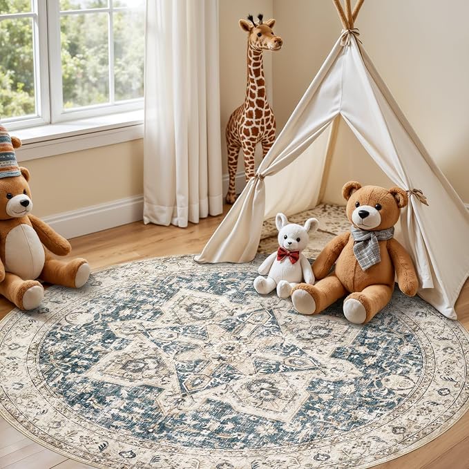 Tortania 6' Round Area Rug Living Room Rugs - Image 4