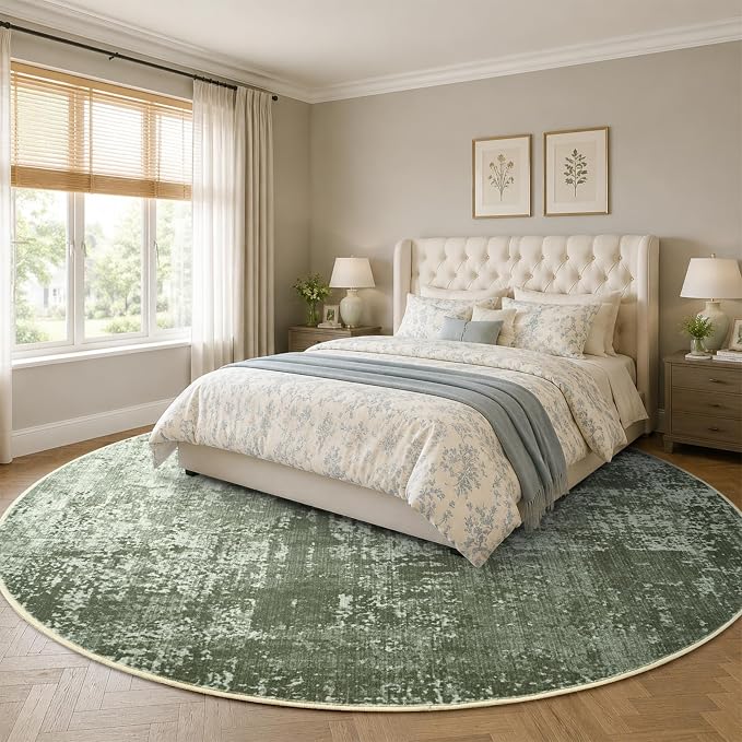 4Ft Round Area Rugs for Living Room, Soft Non-Slip Washable Rugs Modern - Image 3