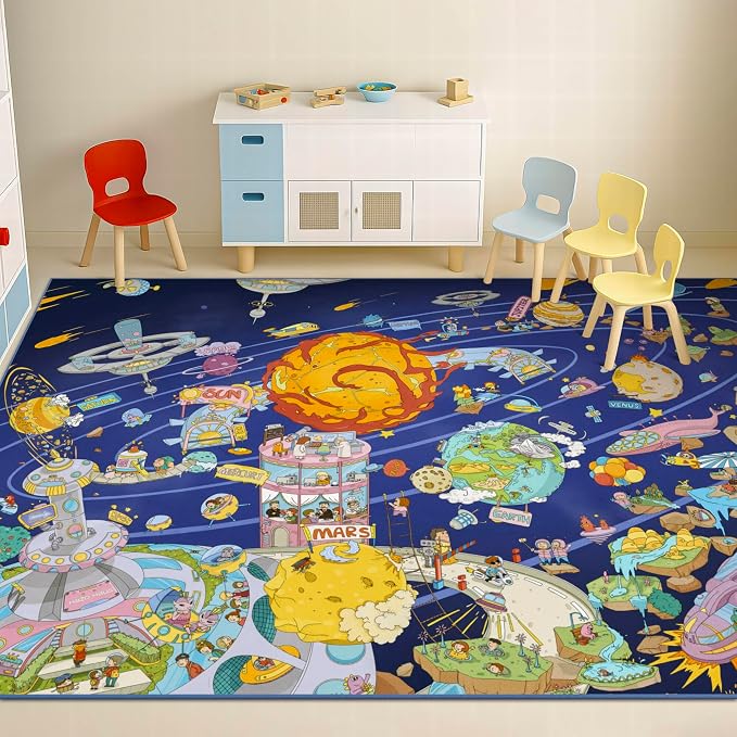 Hazo Haus Galaxy 8x10 Educational Kids Rug - Image 6