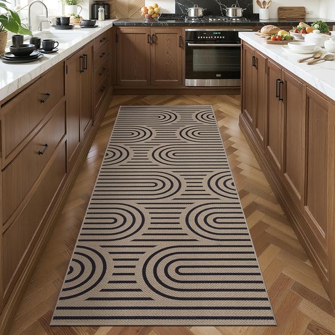 Tangsoo Modern Rainbow Easy Jute Rug 2x5 Washable Kitchen Runner - Image 2