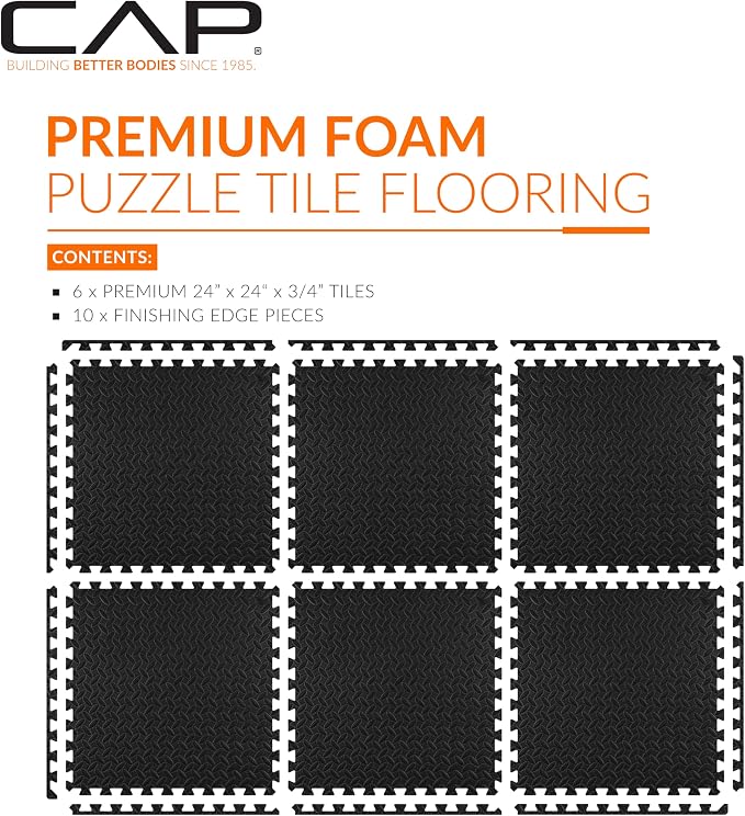 CAP Puzzle Exercise Mats | 3/4” Thick EVA Interlocking Foam Tiles - Image 2