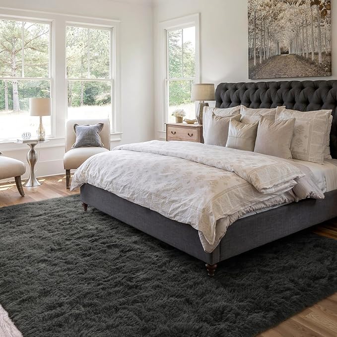 4x6 Ft Shag Rugs for Bedroom Living Room, Ultra Soft Fluffy Furry Area Rugs for - Image 2