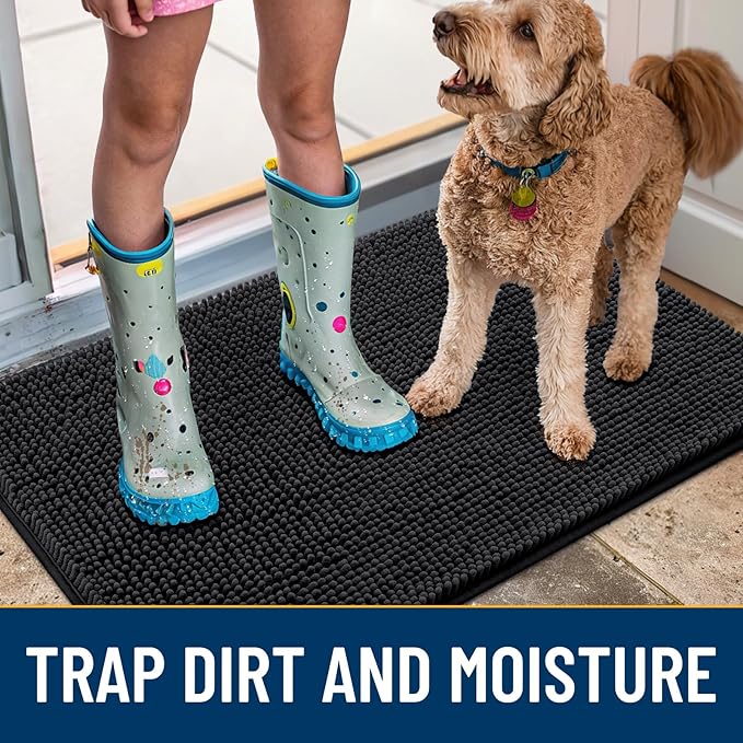 Smiry Dog Door Mat for Muddy Paws 54x24, Absorbent Dirt Trapper, Non-Slip - Image 3