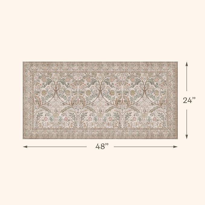 Moss Green 2x4 Washable Entry Rug, Small Throw Rugs - Image 2
