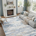 DCX Abstract Area Rug 6x9, Washable Blue Modern Rug by DCXWashableRug
