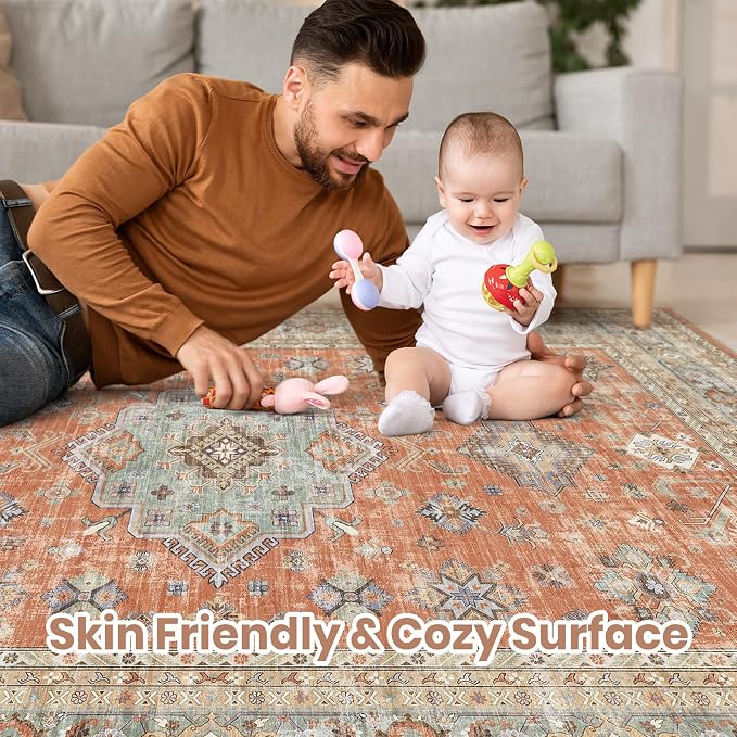Vintage Living Room Area Rug 9x12 - Image 3