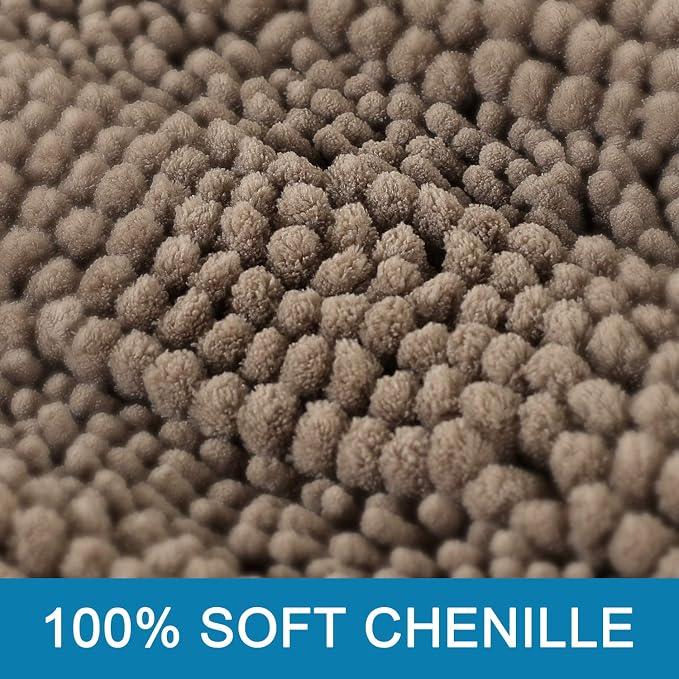 H.VERSAILTEX Bath Rugs for Bathroom Non Slip Bath Mats Extra Thick Chenille - Image 3