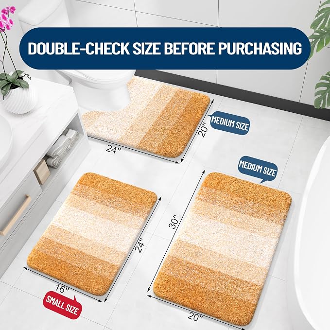 OLANLY Bathroom Runner Rugs Mat 44x24, Extra Soft Absorbent Microfiber Bath Rugs - Image 2