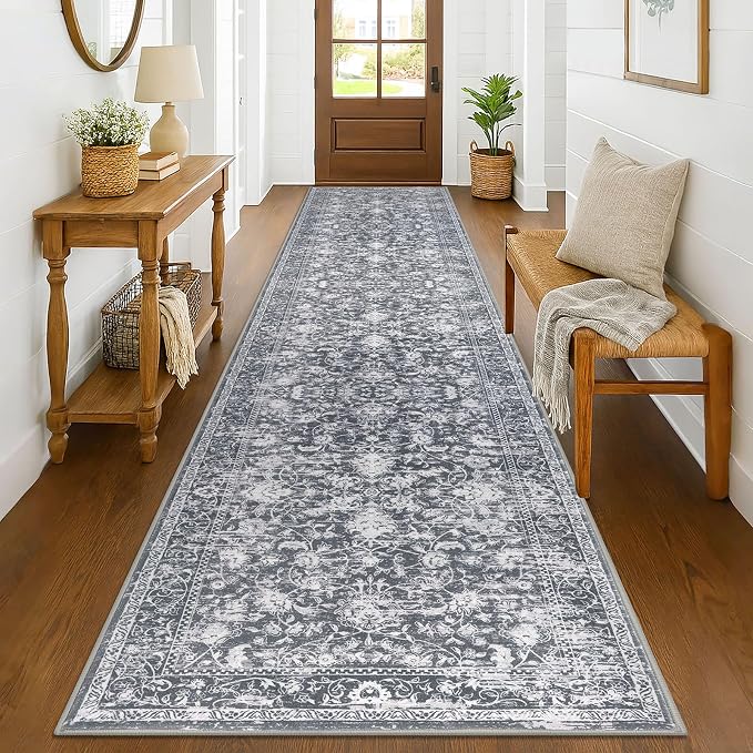 KILOCOCO Runner for Hallway 3x14 Runner Rug Printed Vintage Floral Washable Rug by Kilococo