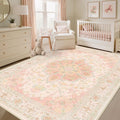 CAPALOCA Machine Washable Rugs Nursery Rug 5x7 Cute Girl Non Slip Low Pile by CAPALOCA