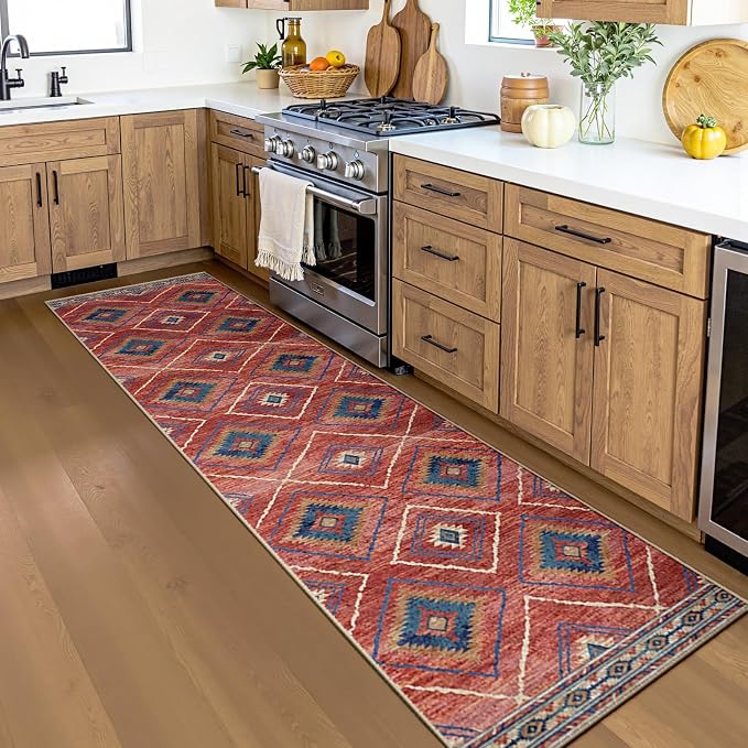 BESTSWEETIE Area Rug 2x10 Rug Machine Washable Non-Slip Low Pile Print Pattern - Image 4