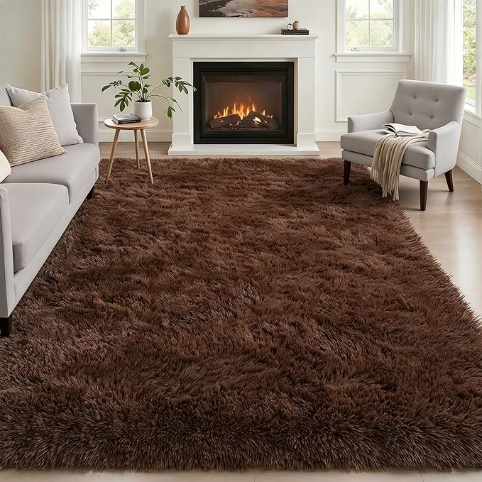 Fluffy 5x7 Area Rugs for Living Room Bedroom: Ultra Soft Shag Rug Non-Slip by Luxturiy