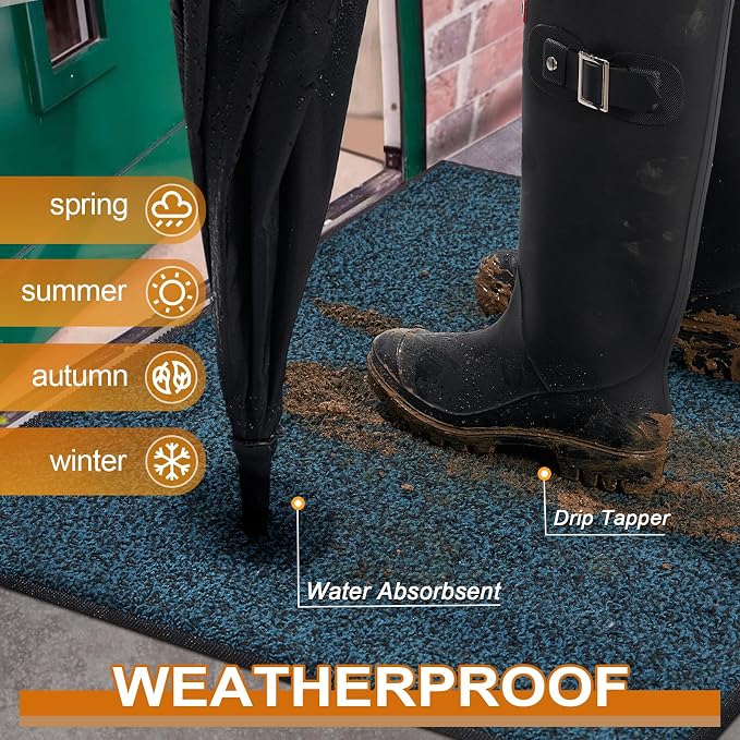 Mibao Front Door Mat Indoor Entrance, Dirt Trapper Welcome Mat - Image 3