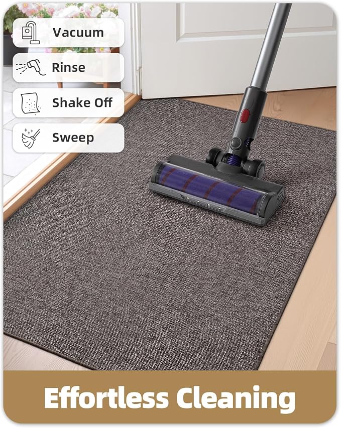 Color&Geometry Ultra Thin Indoor Door Mat 48"x72", Non Slip Rubber Backed Dirt - Image 8