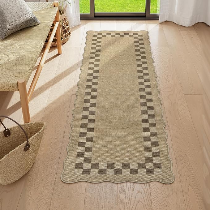 LIVEBOX Easy Jute Checkered Runner Rug - Image 9