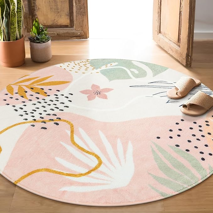 Lahome Pink Round Rugs 5Ft - Image 5