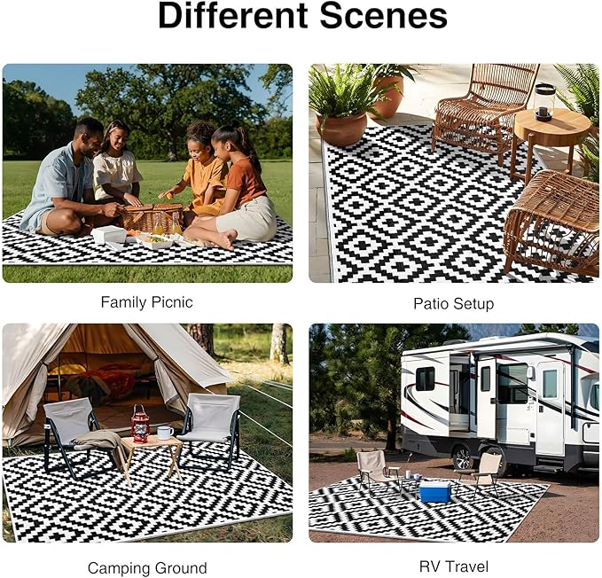 OLANLY Waterproof Outdoor Rug 5x8 ft, Outdoor Plastic Straw Rug - Image 7
