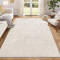Pauwer 5x7 Washable Area Rugs for Living Room Modern Beige Solid Color Soft by Pauwer