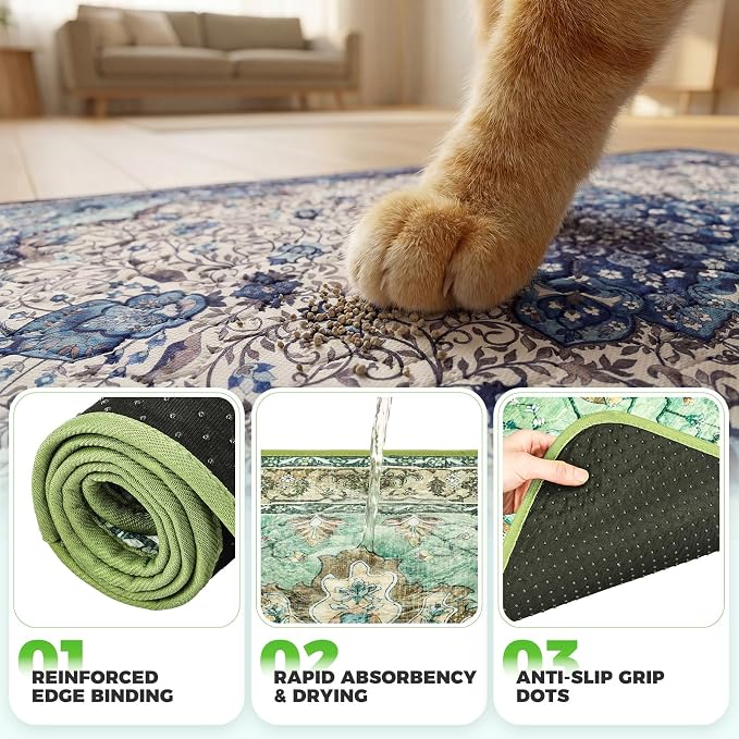 Hompet Cat Litter Mat 2 Pack, 54x54 Large Machine Washable Trapping Mats - Image 5