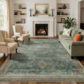 Latte&Fog 8x10 Area Rugs for Living Room, Large Vintage Green Washable Rug by LatteFog