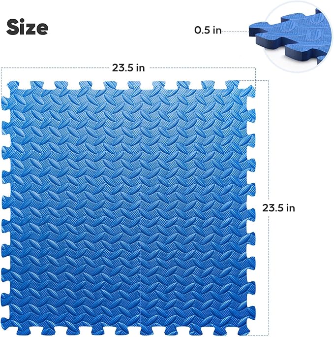 Home Gym Mat, Puzzle Exercise Mat, EVA Interlocking Foam Floor Tiles - Image 2