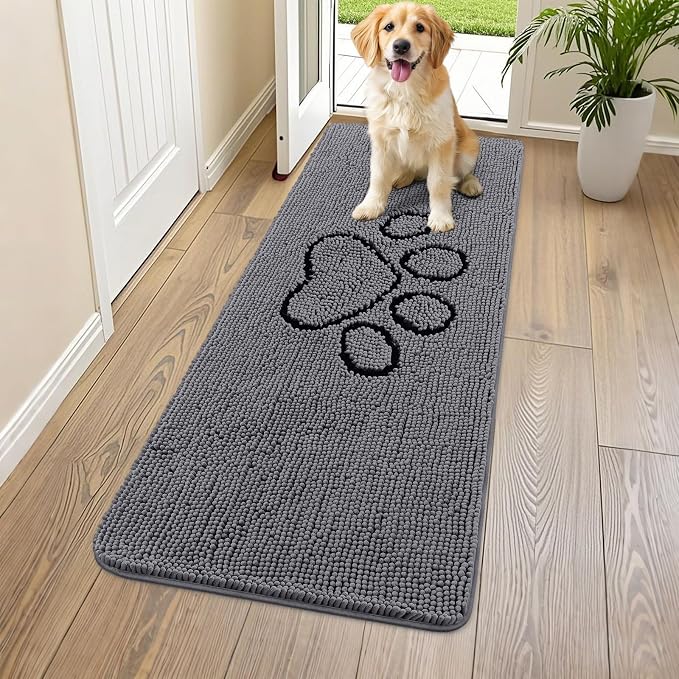 Smiry Dog Door Mat for Muddy Paws, Absorbent Dirt Trapper Non Slip Quick Dry by Smiry