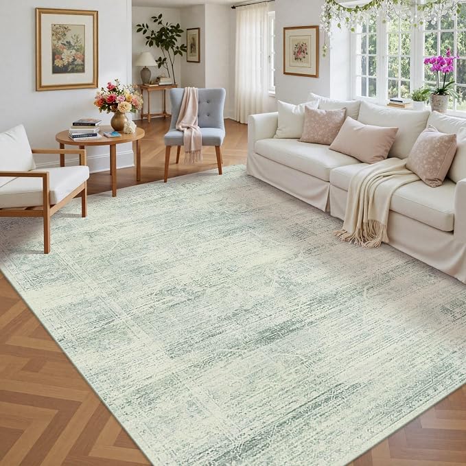 Latte&Fog Area Rugs 6x9 for Living Room, Washable Green Rugs for Bedroom by LatteFog