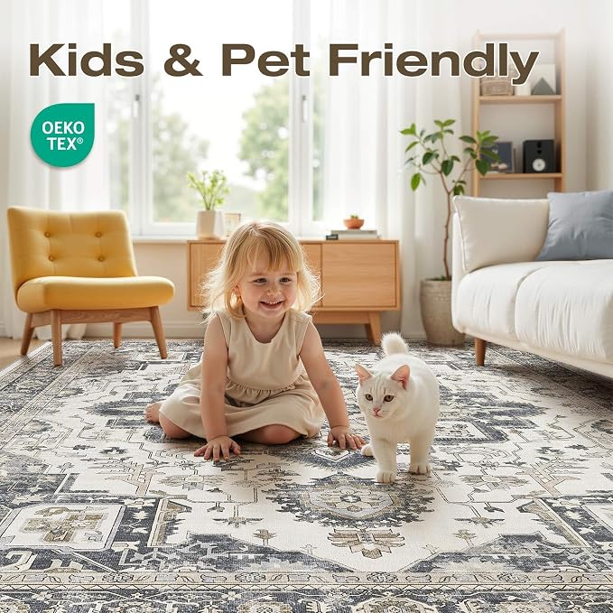 Washable 8x10 Area Rug for Living Room - Image 4