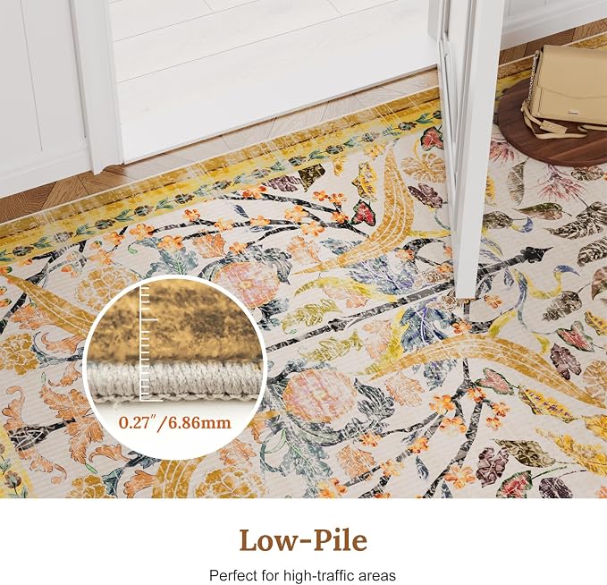 AMTOVO 8x10 Washable Area Rugs for Living Room, Non-Slip&Non-Shedding Large - Image 9