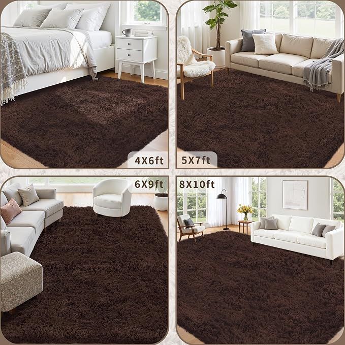 8x10 Area Rug for Living Room: Ultra Soft Fluffy Rug Modern Large Thicked Shag - Image 5