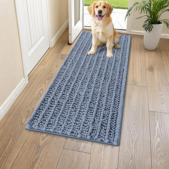 Smiry Dog Door Mat for Muddy Paws 47x24, Absorbent Dirt Trapper, Non-Slip by Smiry