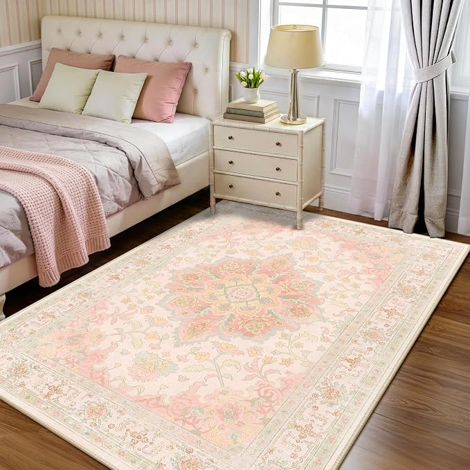 CAPALOCA Machine Washable Rugs Nursery Rug 5x7 Cute Girl Non Slip Low Pile - Image 9