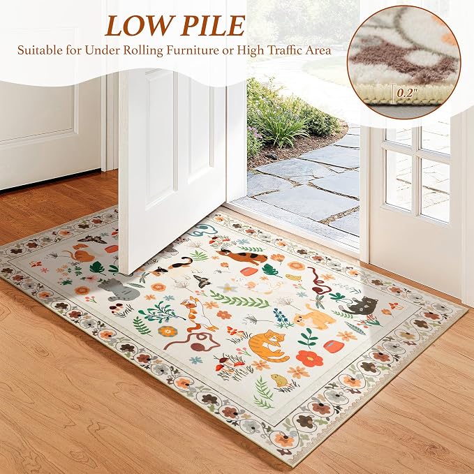 LIANLAM 2x6 Cat Themed Runner Rug - Image 2
