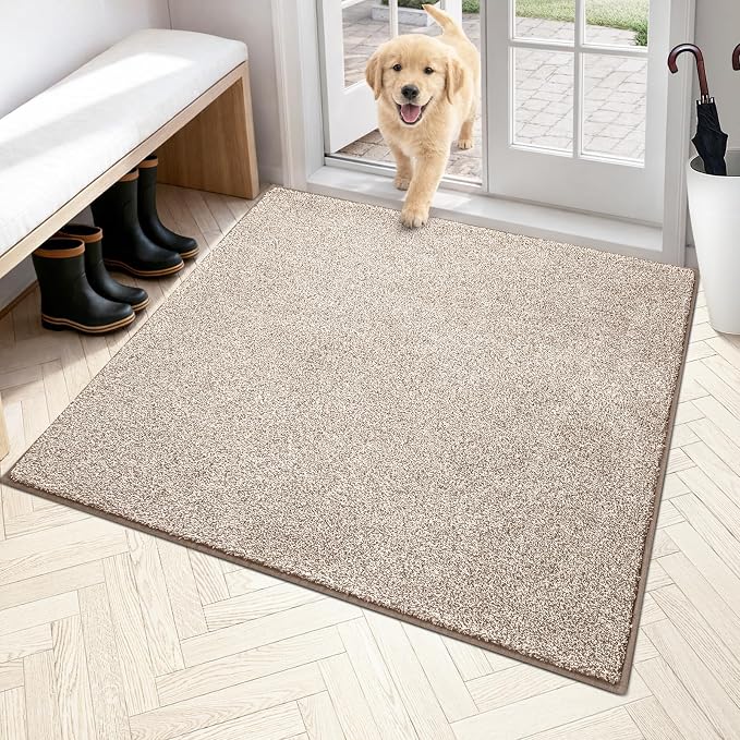 PURRUGS Dirt Trapping Door Mat 48" x 48", Non-Slip Machine Washable Entryway Rug by PURRUGS