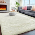 PAGISOFE Ultra Soft Area Rugs for Living Room 6x9 Ft, Cream White Soft Fuzzy by PAGISOFE