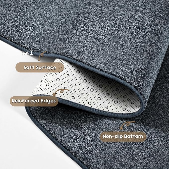 Pettop 6x9 Blue Grey Area Rugs for Living Room Bedroom, Thickened Memory-Foam - Image 7