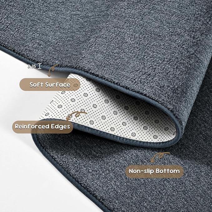 Pettop 4x6 Blue Grey Area Rugs for Living Room Bedroom, Thickened Memory-Foam - Image 7