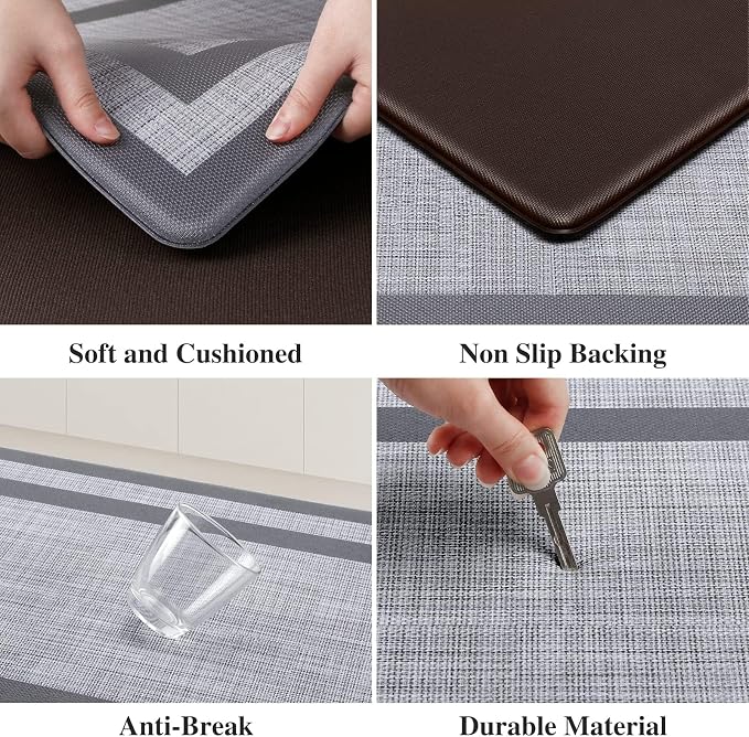 Mattitude Kitchen Mats Set of 2 Cushioned 0.47 inch Kitchen Rugs Non-Skid Rug - Image 3