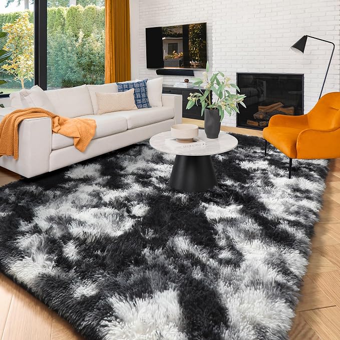 Amdrebio Black White Grey Area Rugs - Image 4