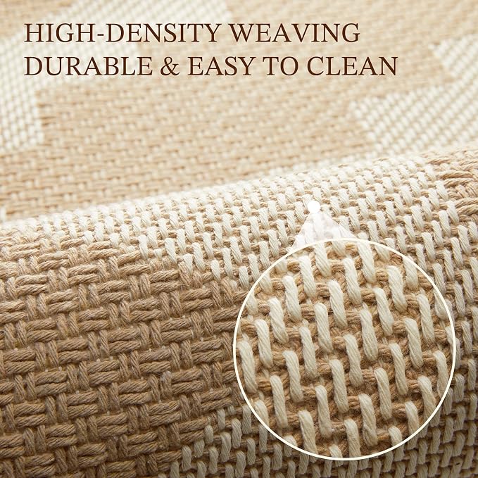 MatEssenz 2x3 Washable Entryway Rug, Woven Boho Geometric Indoor Front Door Mat - Image 5