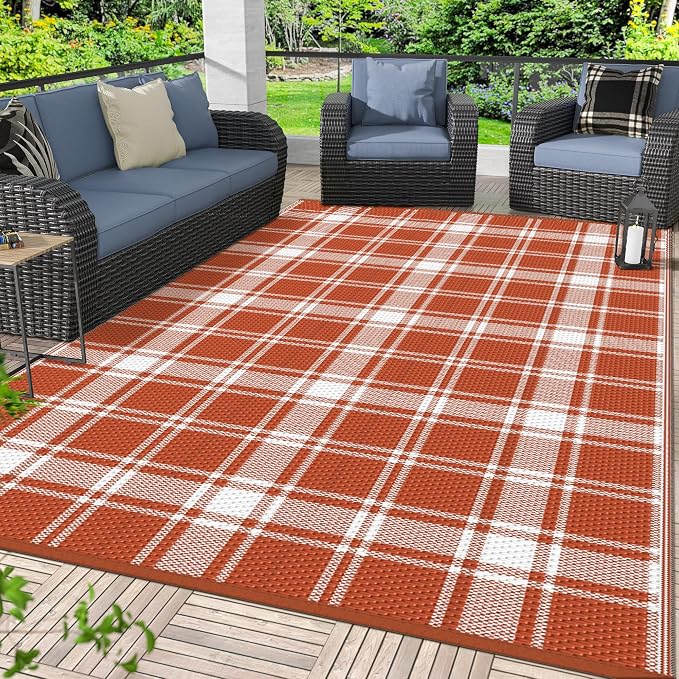 GENIMO Waterproof Outdoor Rug for Patio Clearance, Lightweight RV Camping Mat by GENIMO