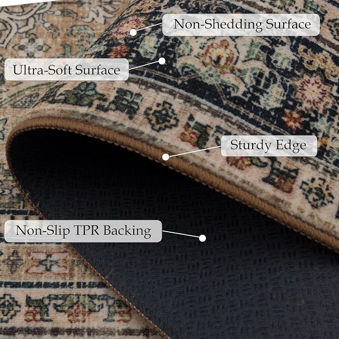 Ruaruarug Washable Area Rug 8x10 - Image 3