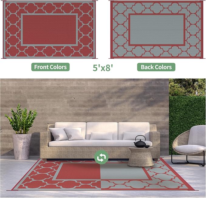 GENIMO 5' x 8' Outdoor Rug Waterproof - Image 5