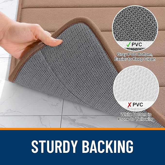 OLANLY Memory Foam Bath Mat 70x46, Super Soft Absorbent Bathroom Rugs, Quick Dry - Image 7