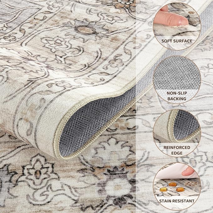 Washable 10x14 Area Rug for Living Room - Image 3